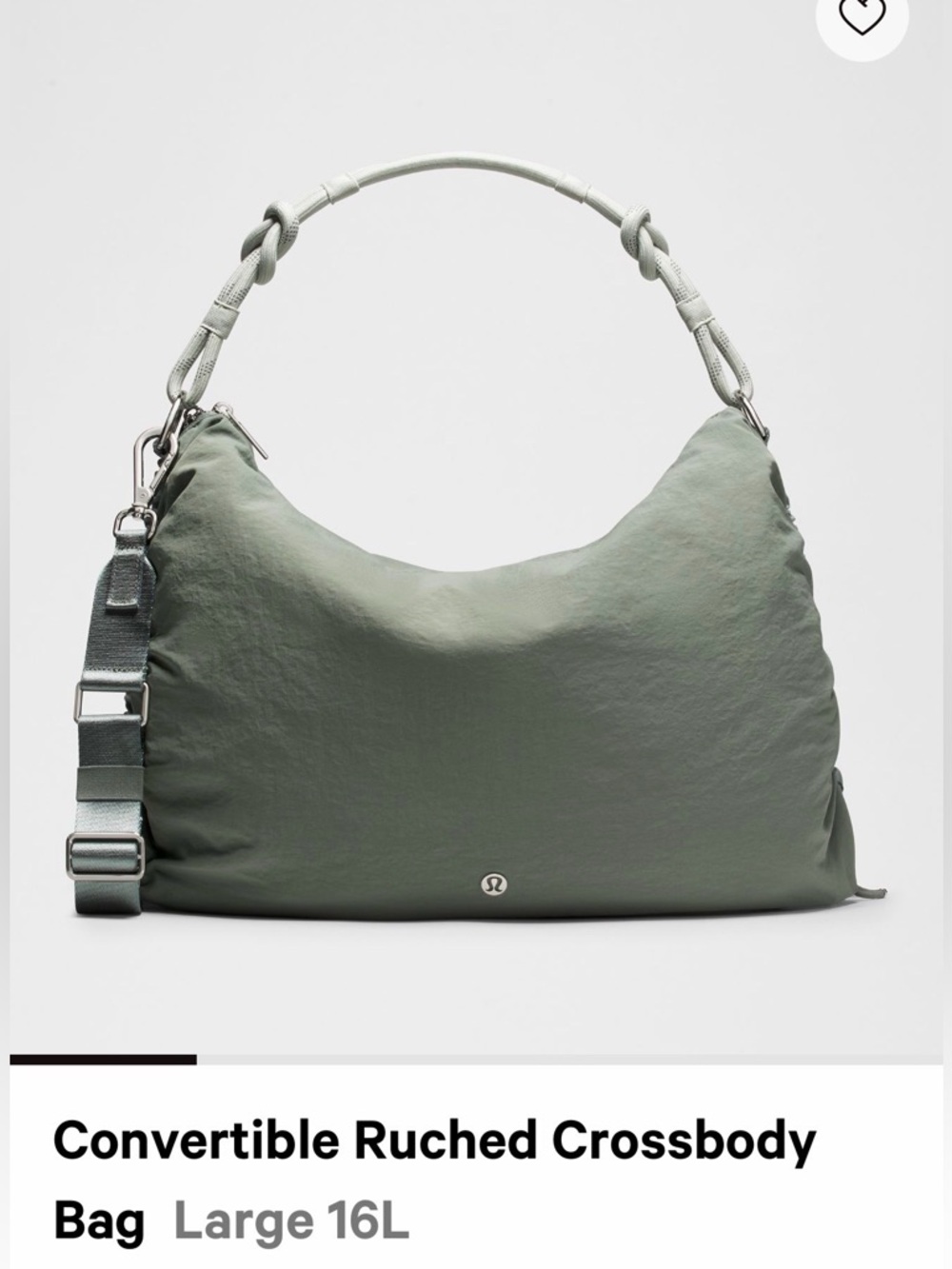 lululemon athletica Convertible Ruched Crossbody Bag - Sage Green